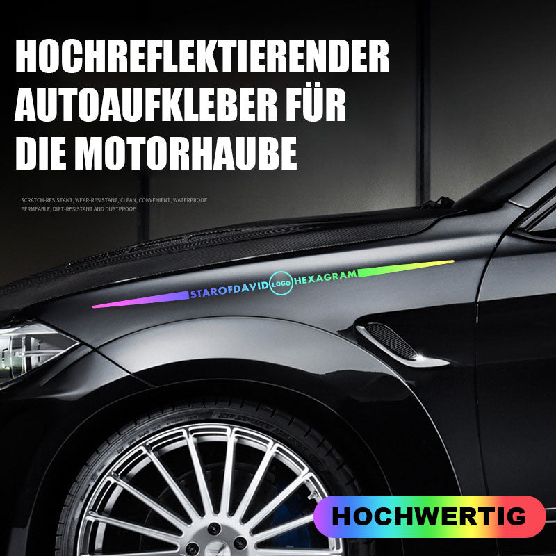 Högt reflekterande bilklistermärke för motorhuven