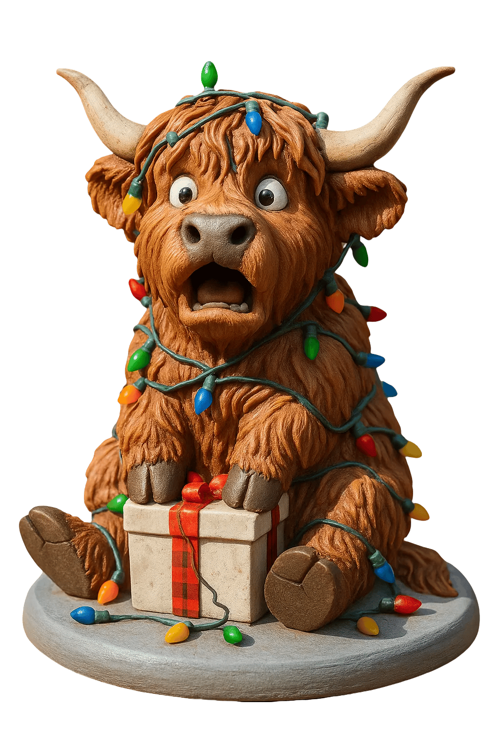 🐮Highland Ko Adventskalender 2025🎄 - 3D handgjord Highland Ko Docka (24 bitar)