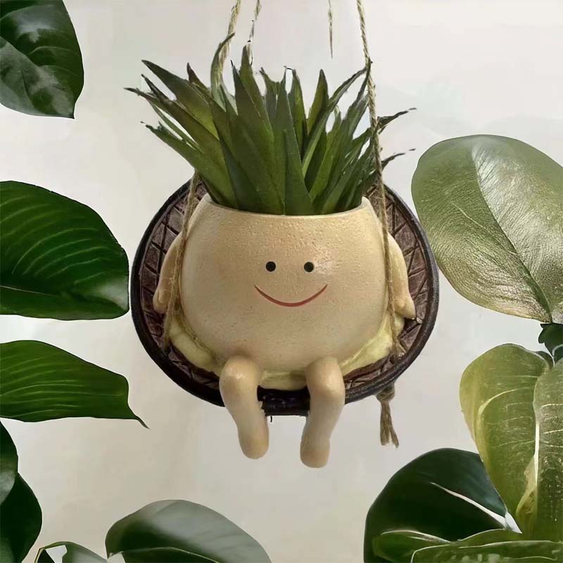 🌼 Bedårande design · Full av helande vibbar🍊Söt svängbar blomkruka för suckulente