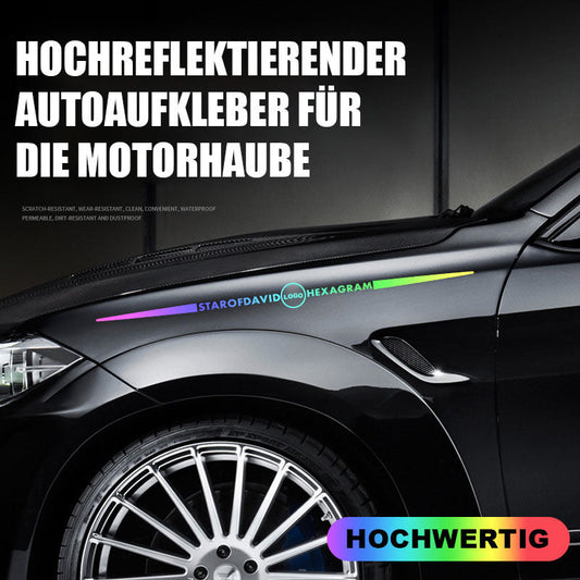 Högt reflekterande bilklistermärke för motorhuven