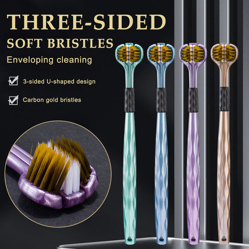 🦷 Tresidig tandborste med mjuka bors