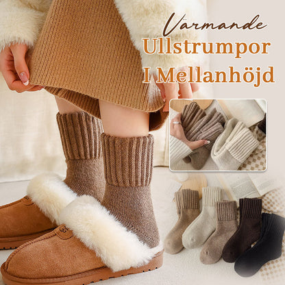 🧦 Värmande Ullstrumpor i Mellanhöjd