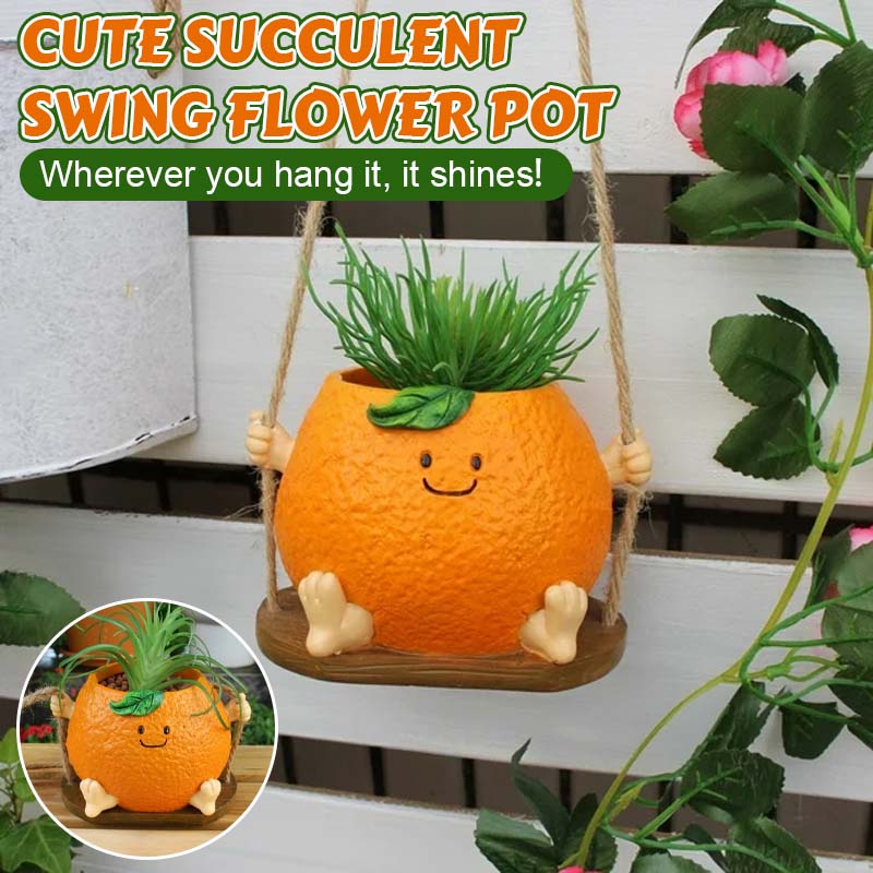🌼 Bedårande design · Full av helande vibbar🍊Söt svängbar blomkruka för suckulente
