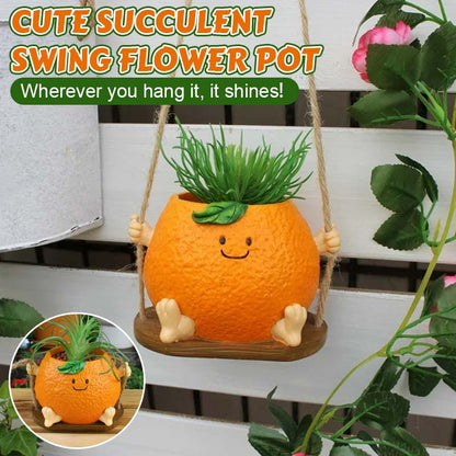 🌼 Bedårande design · Full av helande vibbar🍊Söt svängbar blomkruka för suckulente