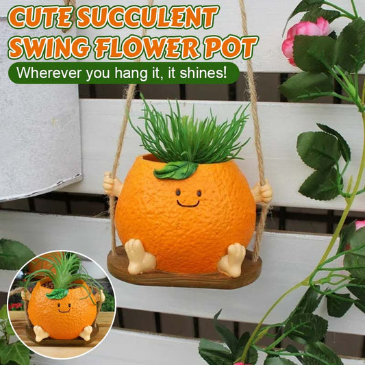 🌼 Bedårande design · Full av helande vibbar🍊Söt svängbar blomkruka för suckulente
