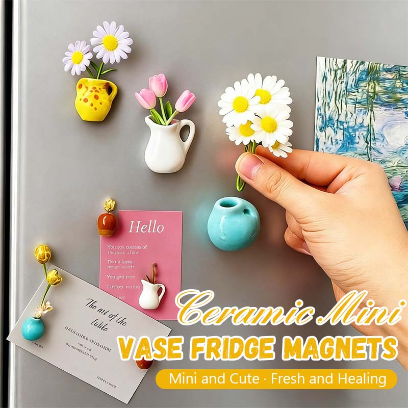 🌼 Keramiska minivaser som kylskåpsmagneter
