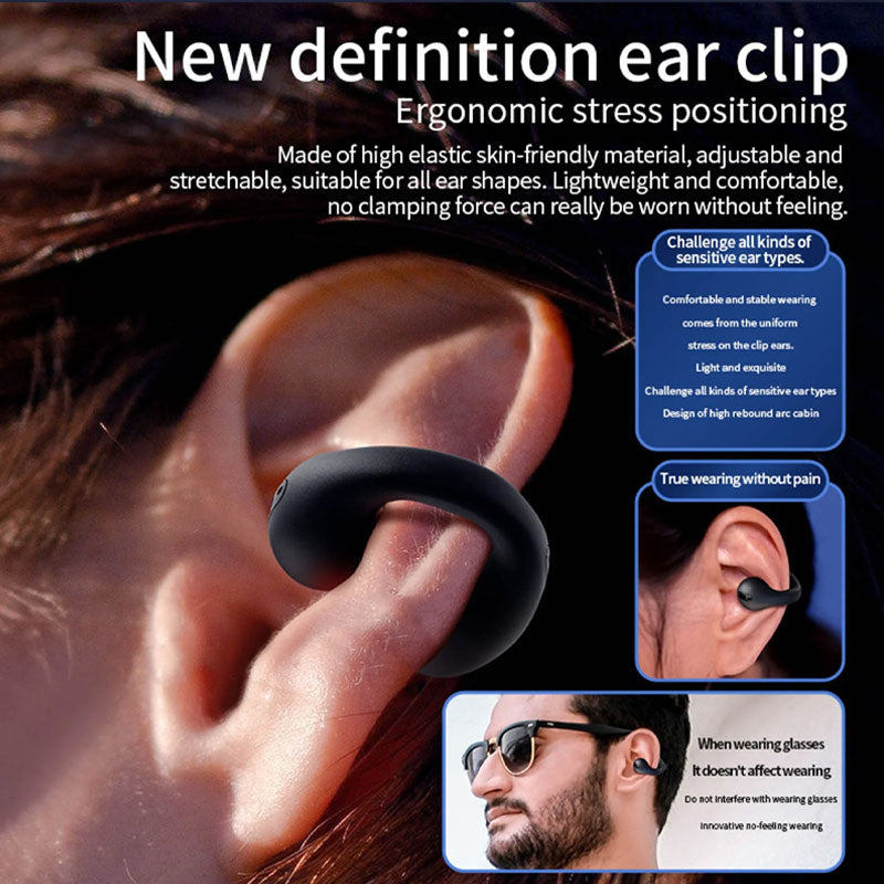💫Bluetooth-headset med öronklämma för sport med benlednin🎧