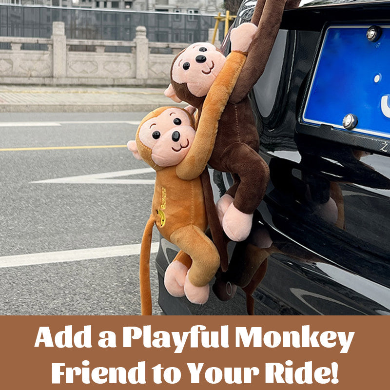 🐒 Kreativ bilhängare med långarmad apa – rolig och iögonfallande