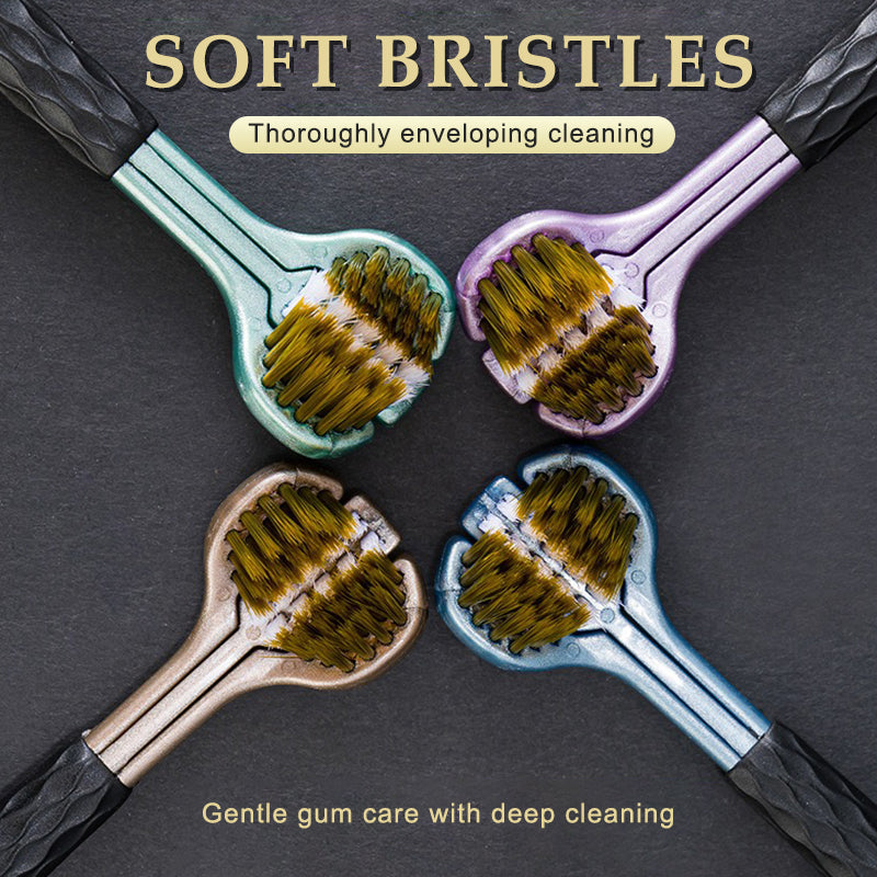 🦷 Tresidig tandborste med mjuka bors