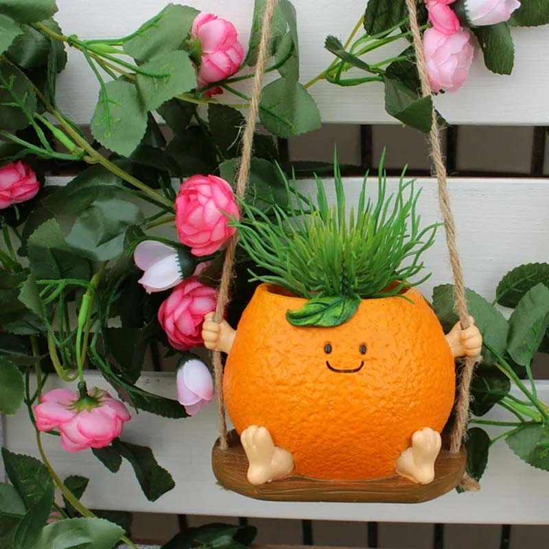 🌼 Bedårande design · Full av helande vibbar🍊Söt svängbar blomkruka för suckulente