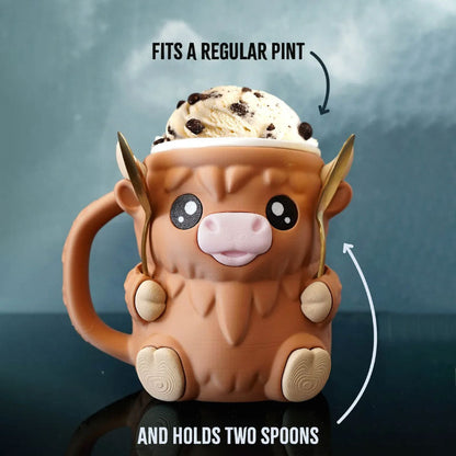 🐮Ferdinand Highland Cow Ice Cream Pint Holder