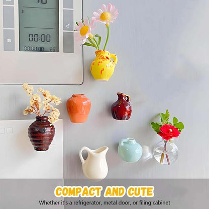 🌼 Keramiska minivaser som kylskåpsmagneter