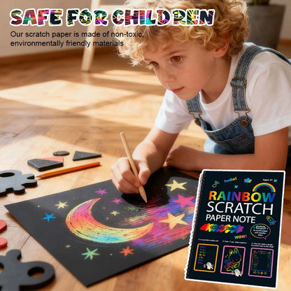 🌈Svart Färgglatt Skrapapper