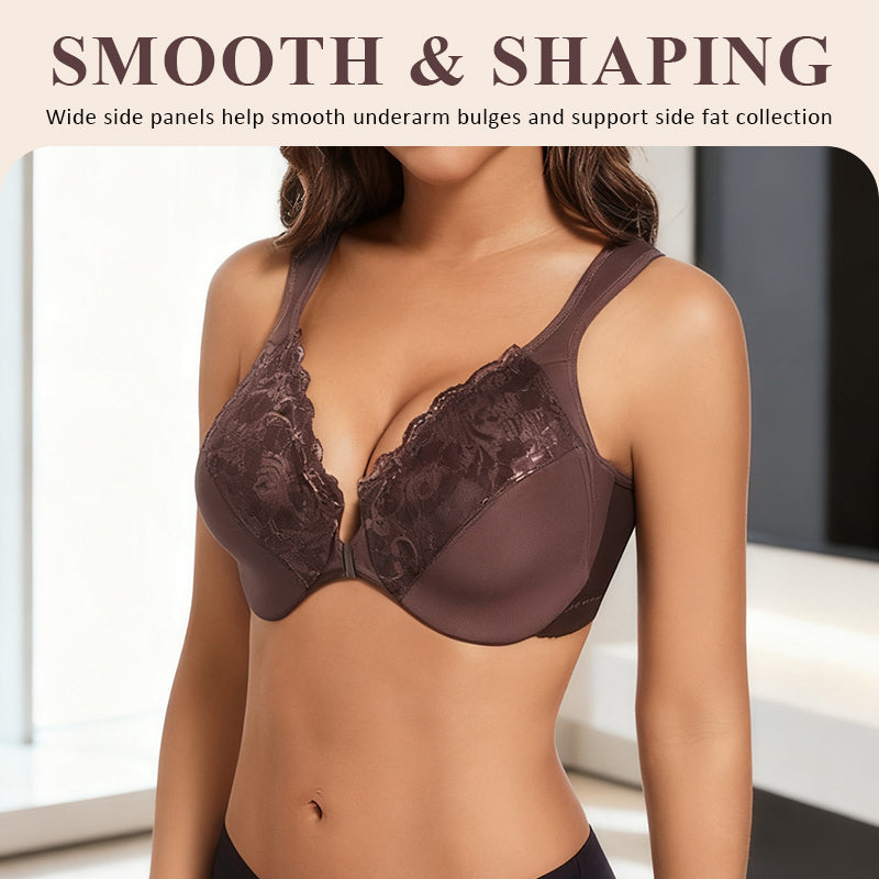 🎀Försäljning inför jul: 47 % rabatt💕Spets Push-Up Främre Spänne BH