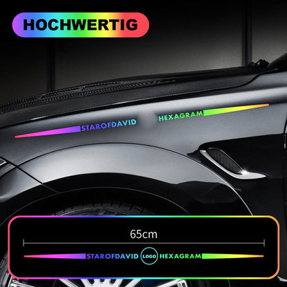 Högt reflekterande bilklistermärke för motorhuven