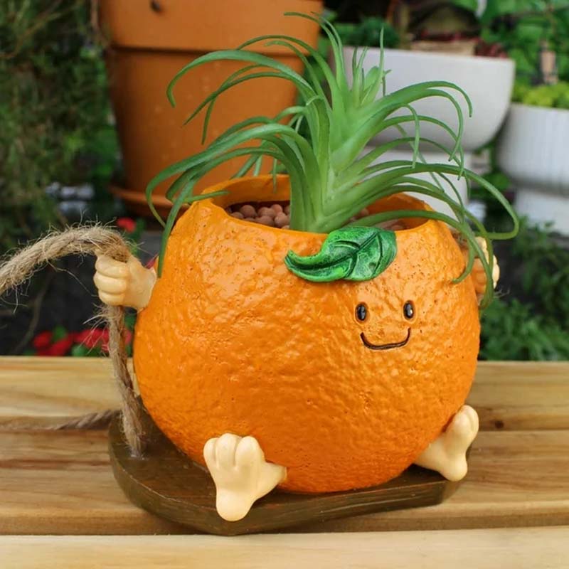 🌼 Bedårande design · Full av helande vibbar🍊Söt svängbar blomkruka för suckulente
