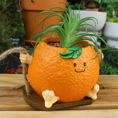 🌼 Bedårande design · Full av helande vibbar🍊Söt svängbar blomkruka för suckulente