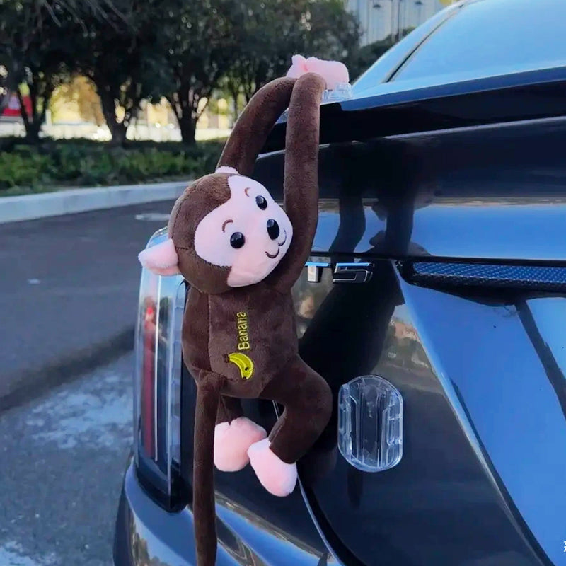🐒 Kreativ bilhängare med långarmad apa – rolig och iögonfallande