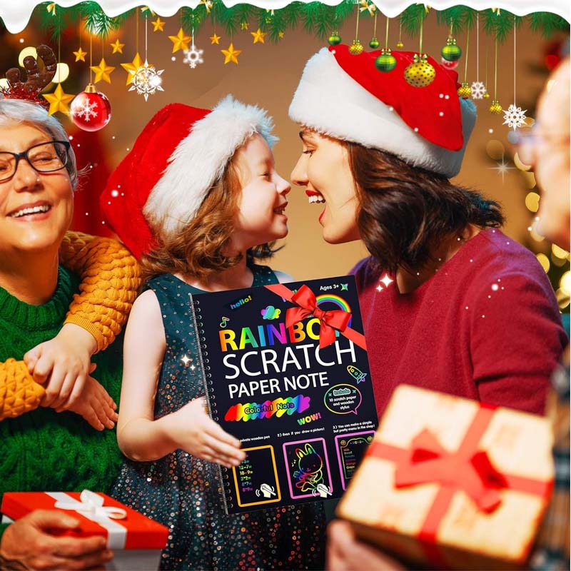 🌈Svart Färgglatt Skrapapper