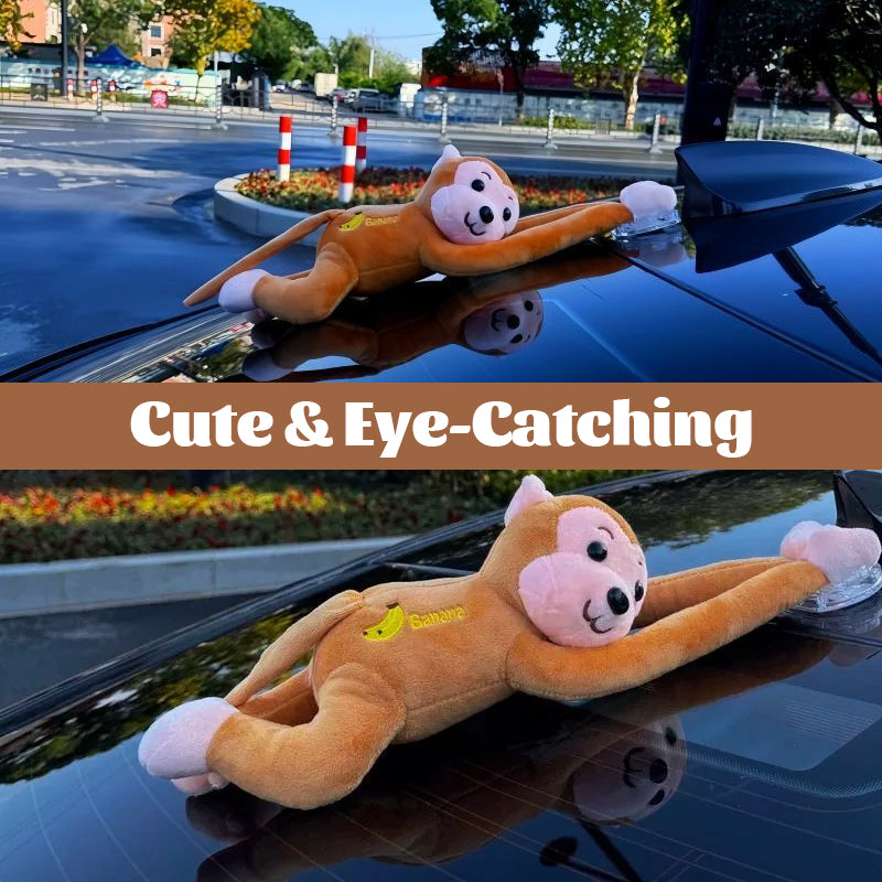 🐒 Kreativ bilhängare med långarmad apa – rolig och iögonfallande