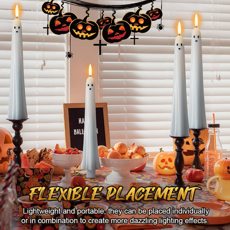 🎃👻 Fjärrstyrt spökljus med 3D-flammande veke 👻🎃