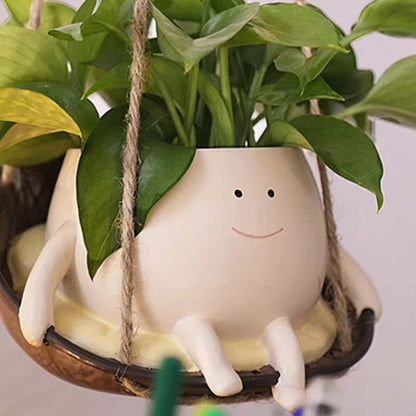 🌼 Bedårande design · Full av helande vibbar🍊Söt svängbar blomkruka för suckulente