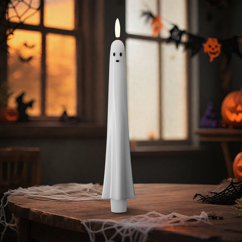 🎃👻 Fjärrstyrt spökljus med 3D-flammande veke 👻🎃