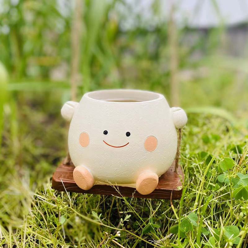 🌼 Bedårande design · Full av helande vibbar🍊Söt svängbar blomkruka för suckulente