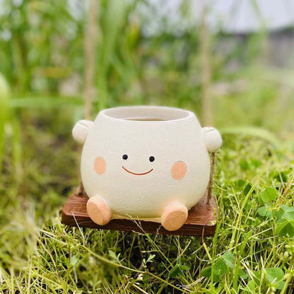 🌼 Bedårande design · Full av helande vibbar🍊Söt svängbar blomkruka för suckulente