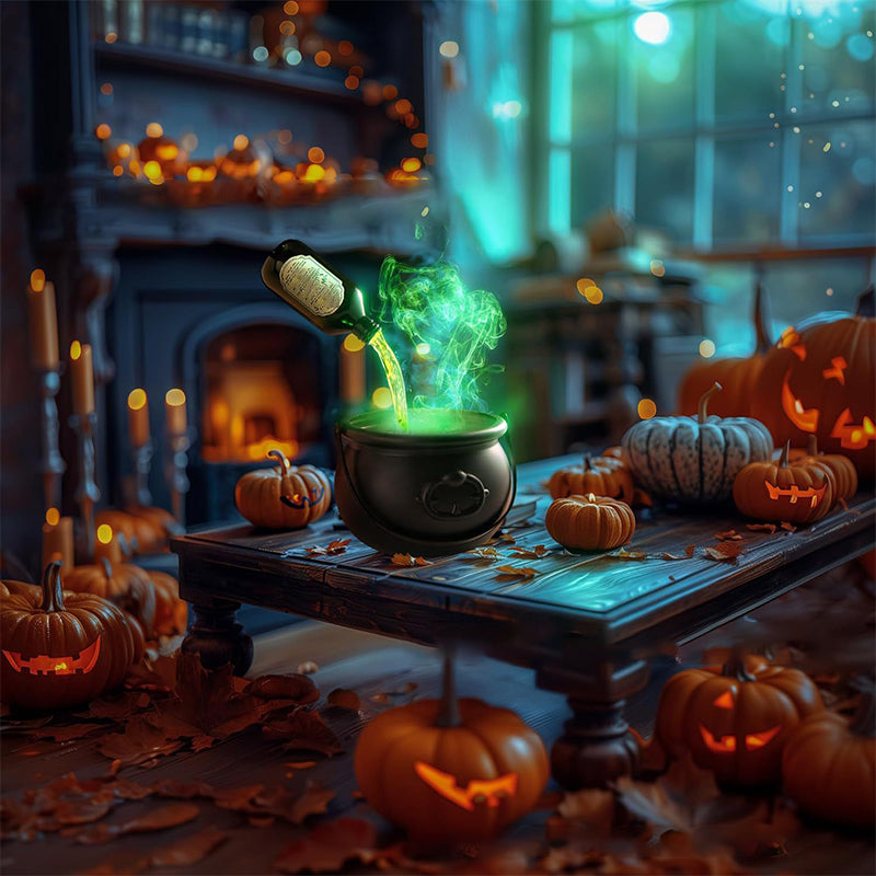 🎃Halloweendekoration Magisk Float Flaska och Diffuser - Svart Fladdermus Häxkruka🦇🧙‍♀️